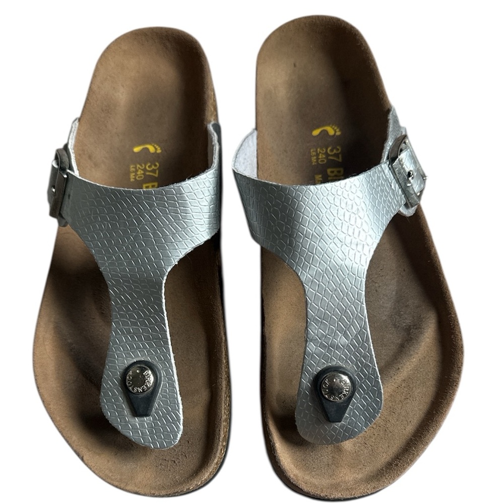 Silver Birkenstock sandals - size 37